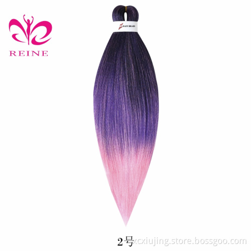 Pre-Stretched Braid Japanese Synthetic Hair Extensions Pre stretched Braids Crochet Hair Three Ombre Braiding Hair